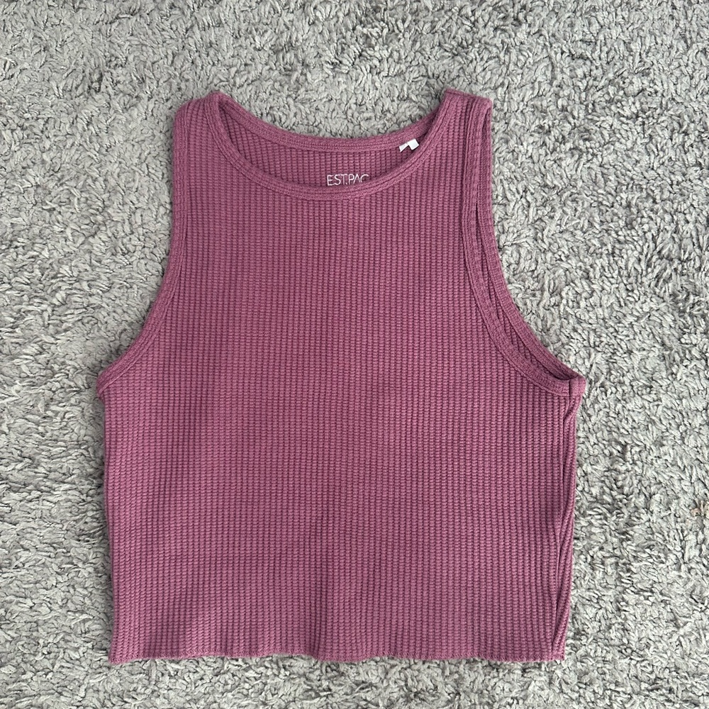 Women's Ribbed Purple Tank Top